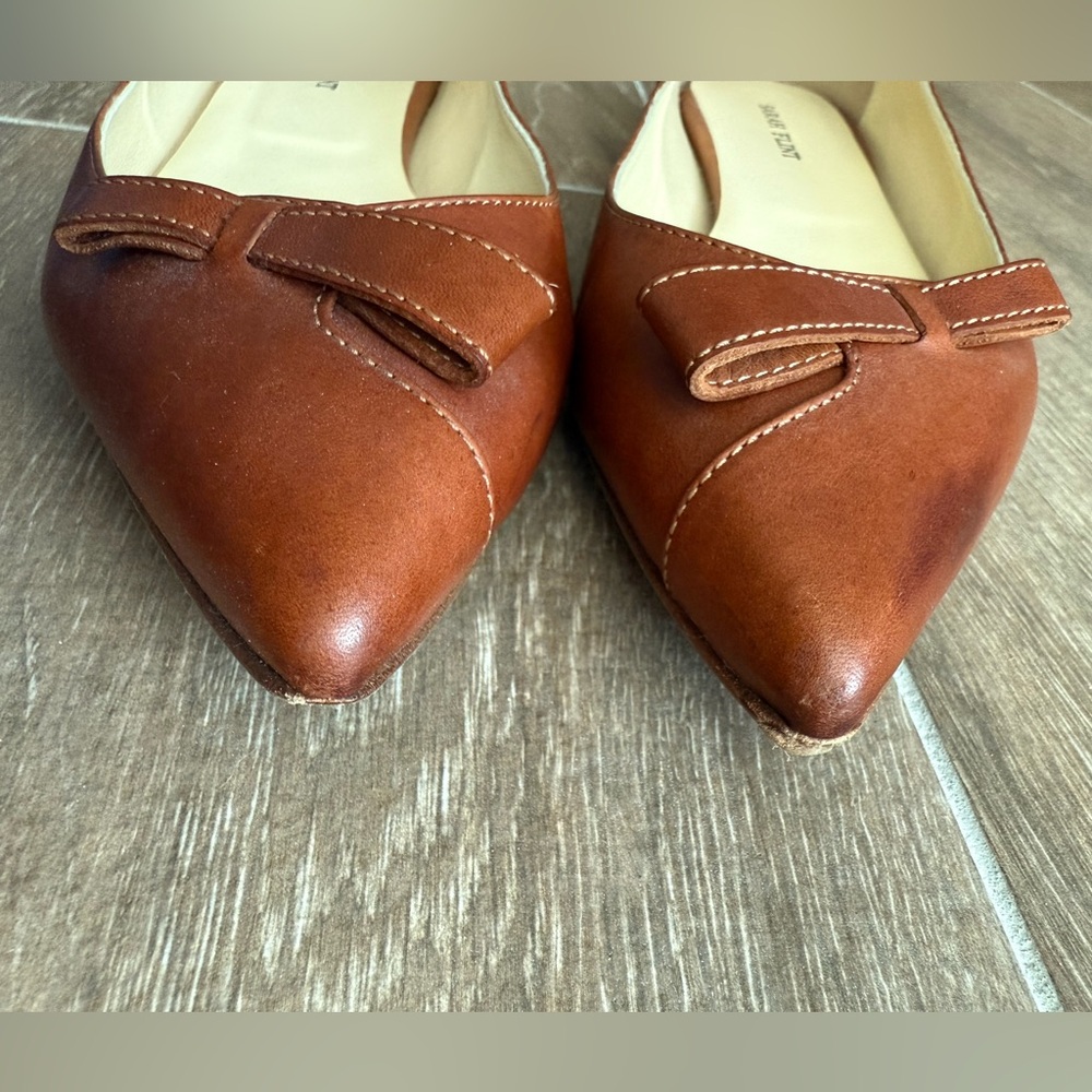 Sarah Flint Natalie Bow Flats in Saddle Vachetta Brown Leather - 38 EU / 8 US - Picture 4 of 9